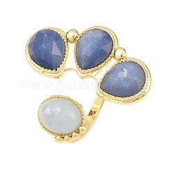 Natural Blue Aventurine & Natural Aquamarine Cuff Rings&nbsp;GG-G001-03G-07