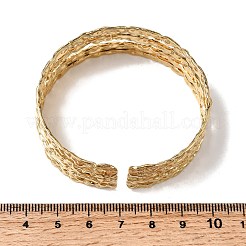 Hammered 304 Stainless Steel Cuff Bangles&nbsp;BJEW-H635-03G
