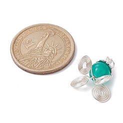Imitation Jade Glass Bead Pendants&nbsp;PALLOY-JF02378-03