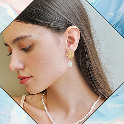 4 Pairs Brass Stud Earring Findings&nbsp;KK-BBC0019-95A