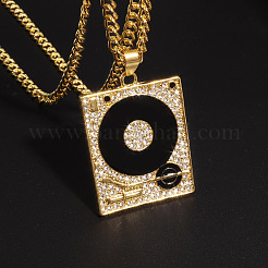 Alloy Crystal Rhinestone Enamel Turntable Pendant Necklaces for Unisex&nbsp;WG71EF5-01