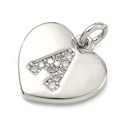 Brass Micro Pave Clear Cubic Zirconia Pendants&nbsp;KK-D229-01P