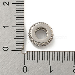 Rack Plating Brass Cubic Zirconia European Beads&nbsp;KK-L215-003P
