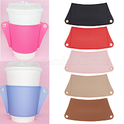 5Pcs 5 Colors PU Leather Heat Resistant Reusable Cup Sleeve&nbsp;AJEW-WR0001-58A