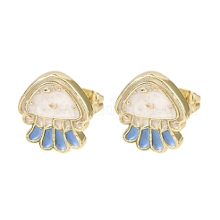 Brass Enamel Stud Earrings&nbsp;LS-EJEW-B152-01G-02