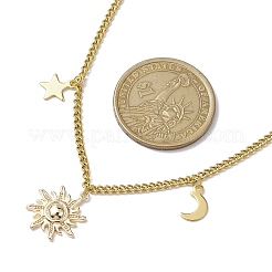 Sun & Star & Moon Brass Pendant Necklaces&nbsp;NJEW-JN04808