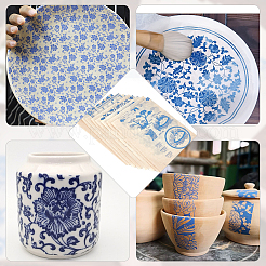 8 Sheets 8 Style Paper Ceramic Decals&nbsp;DIY-BC0006-35