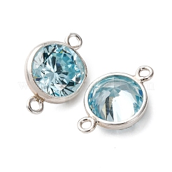 925 Streling Silver Pave Cubic Zirconia Birthstone Connector Charms&nbsp;STER-NH0001-80P-10