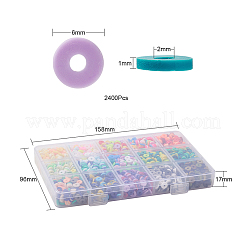 2400Pcs 15 Colors Handmade Polymer Clay Beads&nbsp;CLAY-YW0001-41