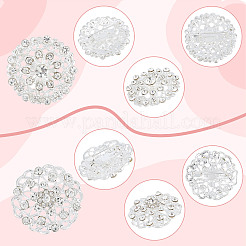 10Pcs 2 Style Crystal Rhinestone Flower Brooch Pin&nbsp;JEWB-GF0001-30