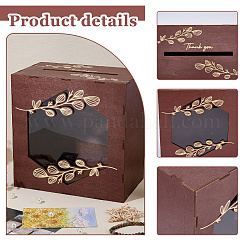 Rustic Wooden Wedding Card Box with Acrylic Window&nbsp;AJEW-WH0709-514