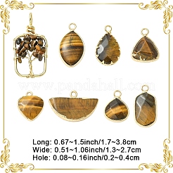 Natural Tiger Eye Pendants&nbsp;G-YW0003-01A