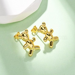 Bear Brass Stud Earrings&nbsp;EJEW-D322-04G