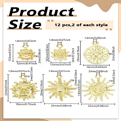 12Pcs 6 STYLES Rack Plating Alloy Pendants&nbsp;FIND-LP0005-58