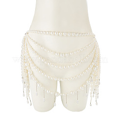 Iron & Imitation Pearl Multilayered Tassel Sexy Waist Beads Body Chains&nbsp;WG19B3D-02