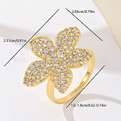 Brass Micro Pave Cubic Zirconia Finger Rings for Women&nbsp;YY3691-3