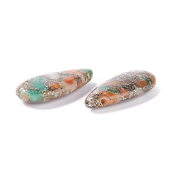 Assembled Natural Orange Quartz & Serpentine Jade Pendants&nbsp;G-K317-C04