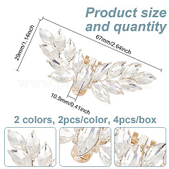 4Pcs 2 Colors Wing Alloy Rhinestone Shoe Decoration&nbsp;FIND-GO0002-27