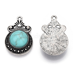 Synthetic Turquoise Pendants&nbsp;LS-PALLOY-TAC0044-55AS