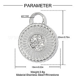 304 Stainless Steel with Crystal Rhinestone Pendants&nbsp;RB-OY001-19P