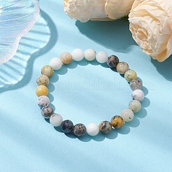 8.5mm Round Natural White African Opal Beaded Stretch Bracelets for Women&nbsp;BJEW-JB10761