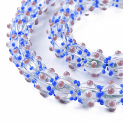 Transparent Handmade Bumpy Lampwork Beads Strands&nbsp;LAMP-T007-18-B07