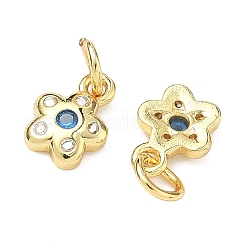 Brass Micro Pave Cubic Zirconia Pendants&nbsp;KK-P348-05G
