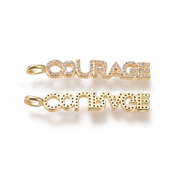 Brass Micro Pave Clear Cubic Zirconia Pendants&nbsp;ZIRC-L091-051G