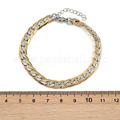 304 Stainless Steel Curb Chain Bracelets for Women&nbsp;BJEW-G757-14GP
