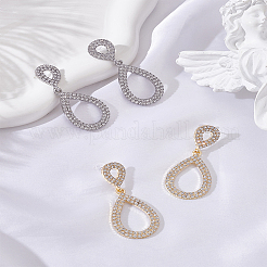 2 Pairs 2 Colors Alloy Rhinestone Dangle Stud Earrings&nbsp;EJEW-LP0001-99