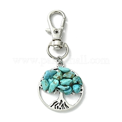 Flat Round with Tree of Life Tibetan Style Alloy Pendant Decorations&nbsp;HJEW-JM01743-01