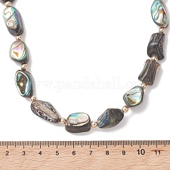 Natural Abalone Shell/Paua Shell Nuggets Beaded Necklaces&nbsp;NJEW-JN05972
