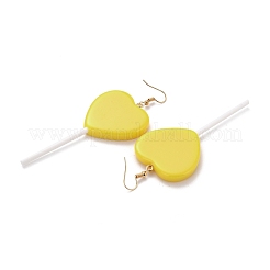 Heart-shape Lollipop Dangle Earrings for Women&nbsp;EJEW-Z015-04E