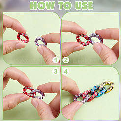 160Pcs 8 Colors ABS Plastic with Crystal Rhinestone Quick Link Connectors&nbsp;KY-AR0001-49