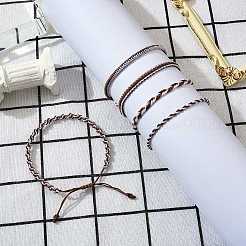 5Pcs 5 Style Nylon Thread Woven Braided Bracelets Set&nbsp;BJEW-SW00052