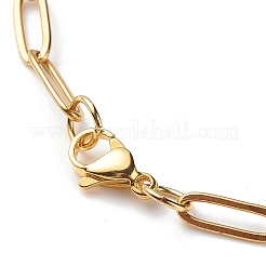 304 Stainless Steel Oval Link Bracelet and Necklace with Paperclip Chains&nbsp;SJEW-JS01254
