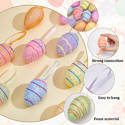 2 Sets 2 Styles Easter Egg Foam Glitter Powder Pendant Decorations&nbsp;AJEW-SP0004-78B