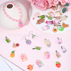 40Pcs 5 Styles Opaque Resin Pendants&nbsp;RESI-BM0001-11