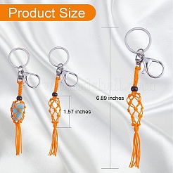 4Pcs  4 Colors Macrame Fringe Braided Keychain&nbsp;AJEW-SW00014-03