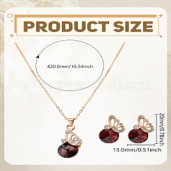 Alloy Pave Cubic Zirconia Pendant Necklace & Stud Earring Sets&nbsp;SJEW-LP0001-54