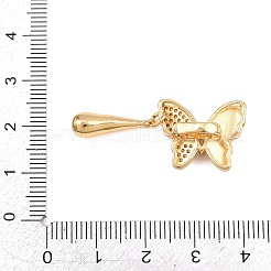 Brass Micro Pave Clear Cubic Zirconia Pendants&nbsp;KK-C075-48G