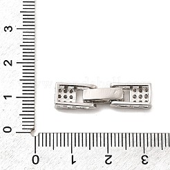 Brass Micro Pave Clear Cubic Zirconia Fold Over Clasps&nbsp;X-KK-C075-36P