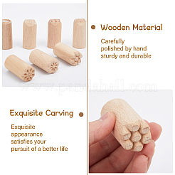 12pcs 12 styles Round Wooden Traditional Chinese Moon Cake Molds&nbsp;AJEW-CA0004-24