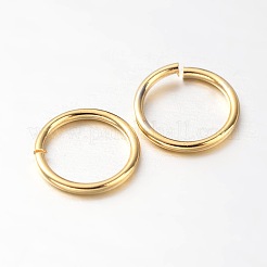 Eco-Friendly PVD Vacuum Plating & Long-Lasting Plated Brass Open Jump Rings&nbsp;KK-E663-8mm-G