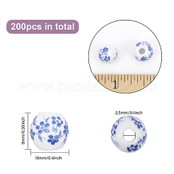 200Pcs Handmade Porcelain Beads&nbsp;PORC-CA0001-14