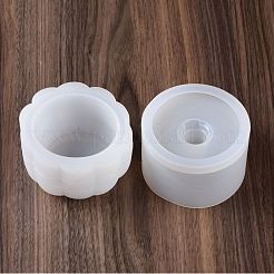 Halloween Theme DIY Pumpkin Jack-O'-Lantern Storage Box & Lid Silicone Molds Set&nbsp;DIY-G058-A01