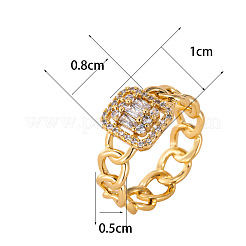 Brass Micro Pave Clear Cubic Zirconia Finger Rings&nbsp;FS-WGF0A01-05