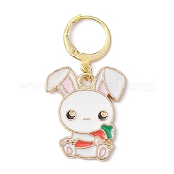 Easter Rabbit Alloy Enamel Pendant Decoration&nbsp;HJEW-JM01310-01