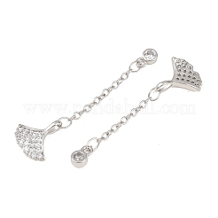 Brass Micro Pave Clear Cubic Zirconia Pendants&nbsp;KK-H257-02P