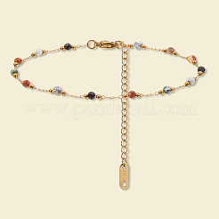 1Pc 316L Surgical Stainless Steel Colorful Round Anklets for Women&nbsp;AJEW-CY0001-32